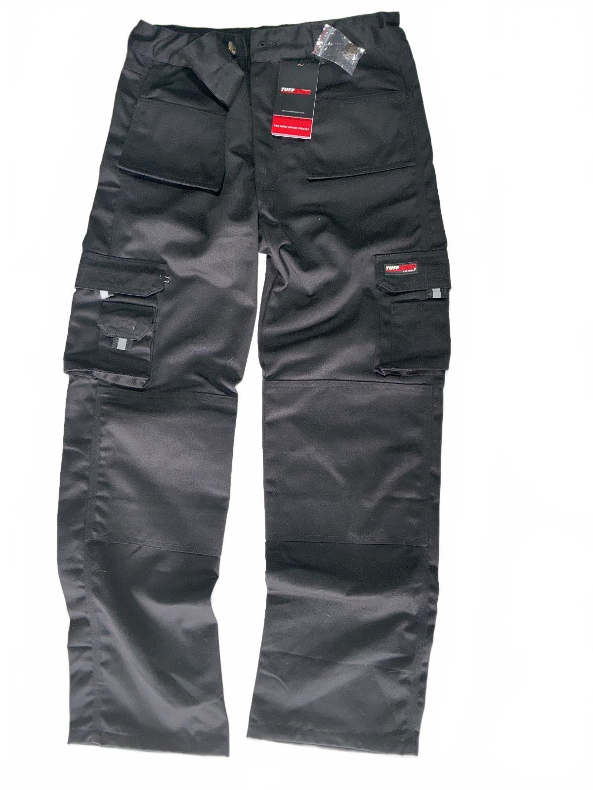*NEW* TuffStuff Pro Work Junior Trousers Black Size Age 13 Workwear