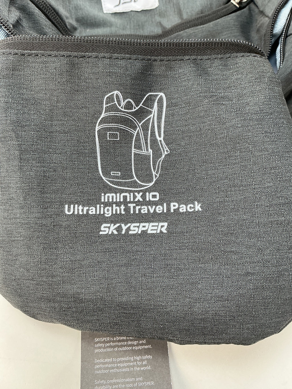 SKYSPER Imnix 10L Unisex Ultralight Travel Pack Gray Lightweight