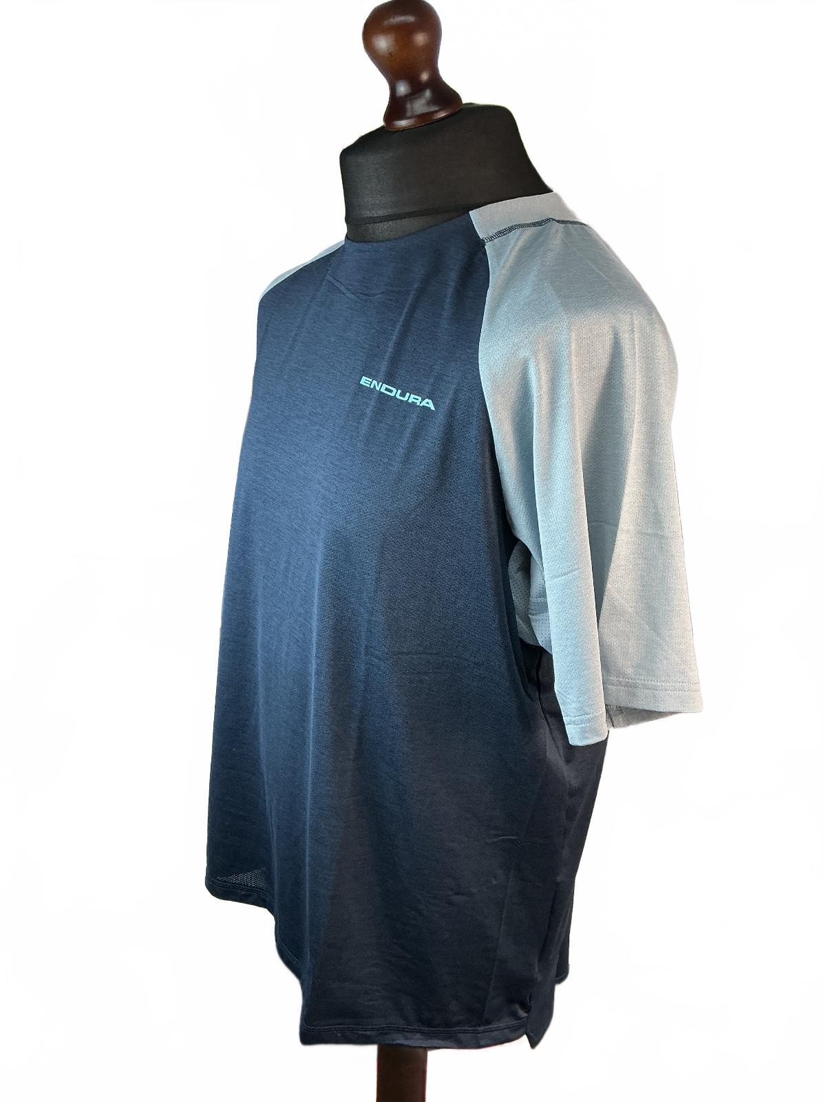 Endura Singletrack 5/S Jersey Men XL Navy Blue Lightweight Wicking Cycling Top