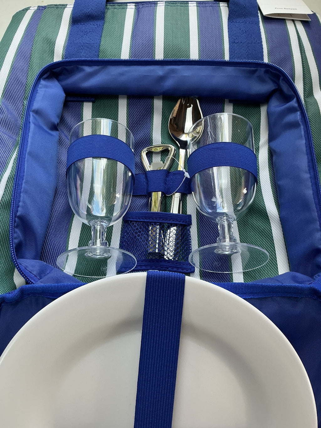 *NEW* John Lewis Stripe 2 Person Backpack Picnic Set