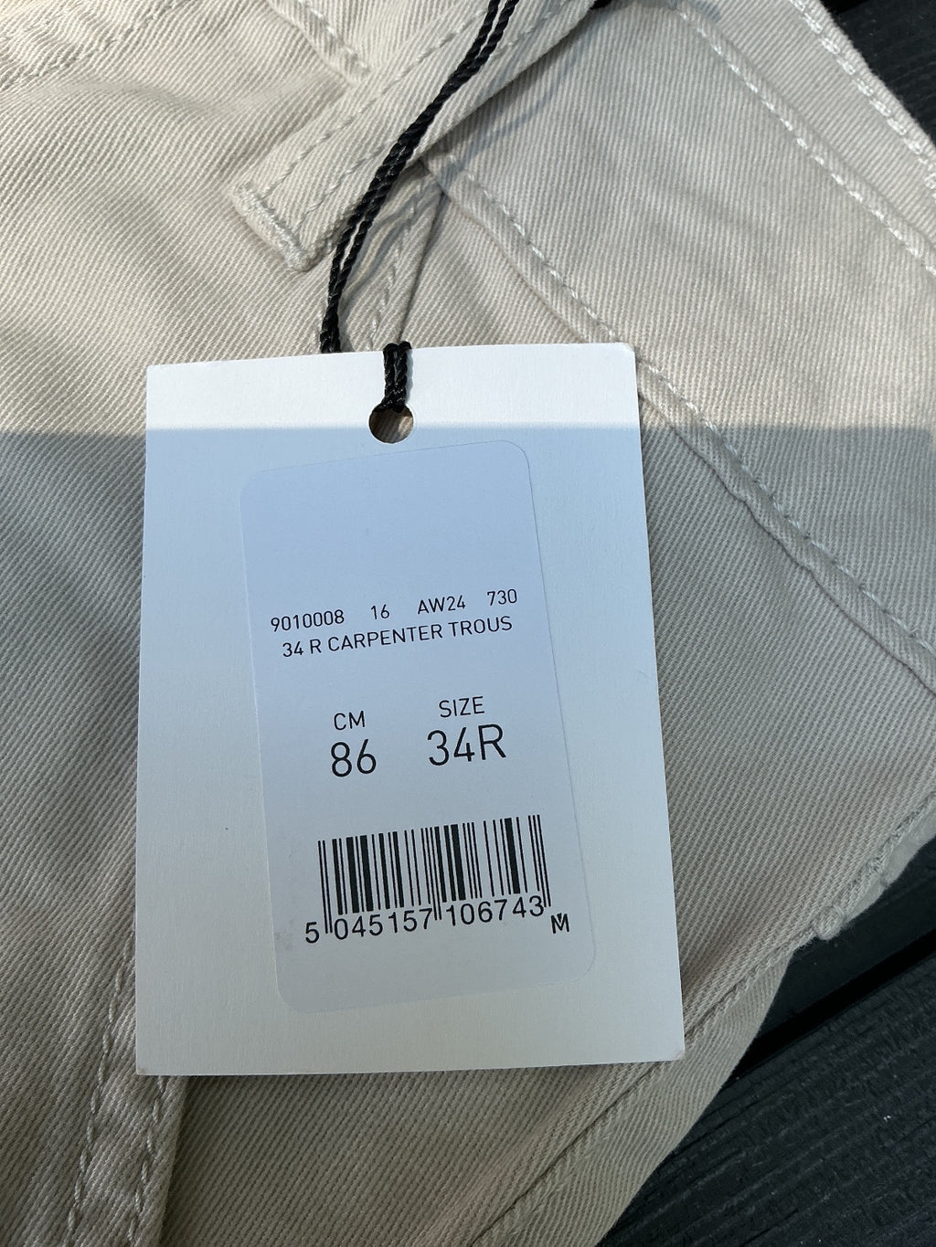 New Look Men's Carpenter Trousers Beige Size 34R Comfortable Fit