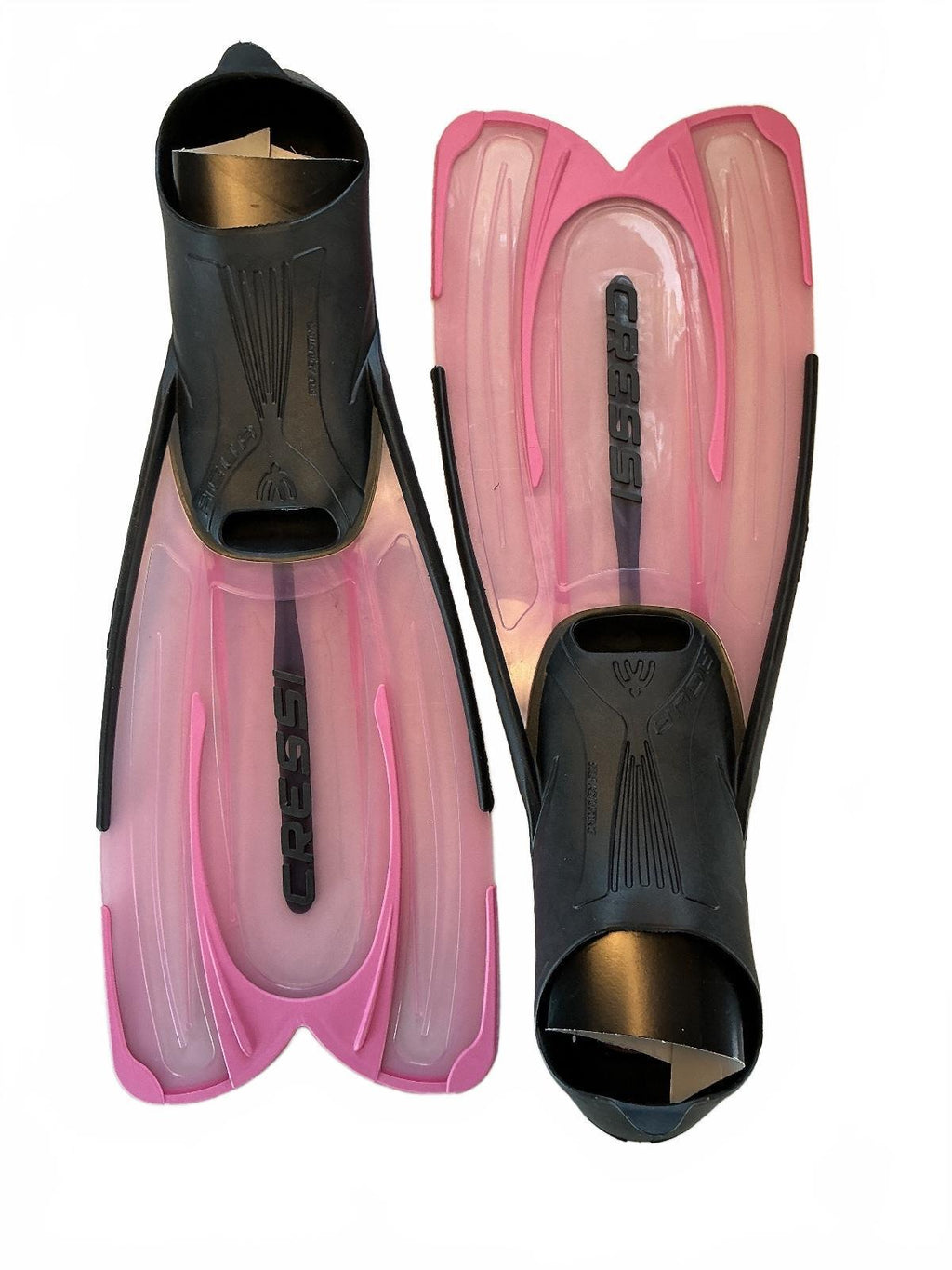 Cressi Agua Kid Kids Pink Transparent Adjustable Swim Fins Size 12.5/13.5 New