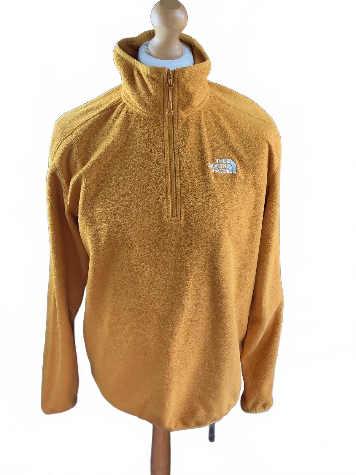 The North Face Men's Large Mustard Fleece Pullover Half Zip Warm Casual