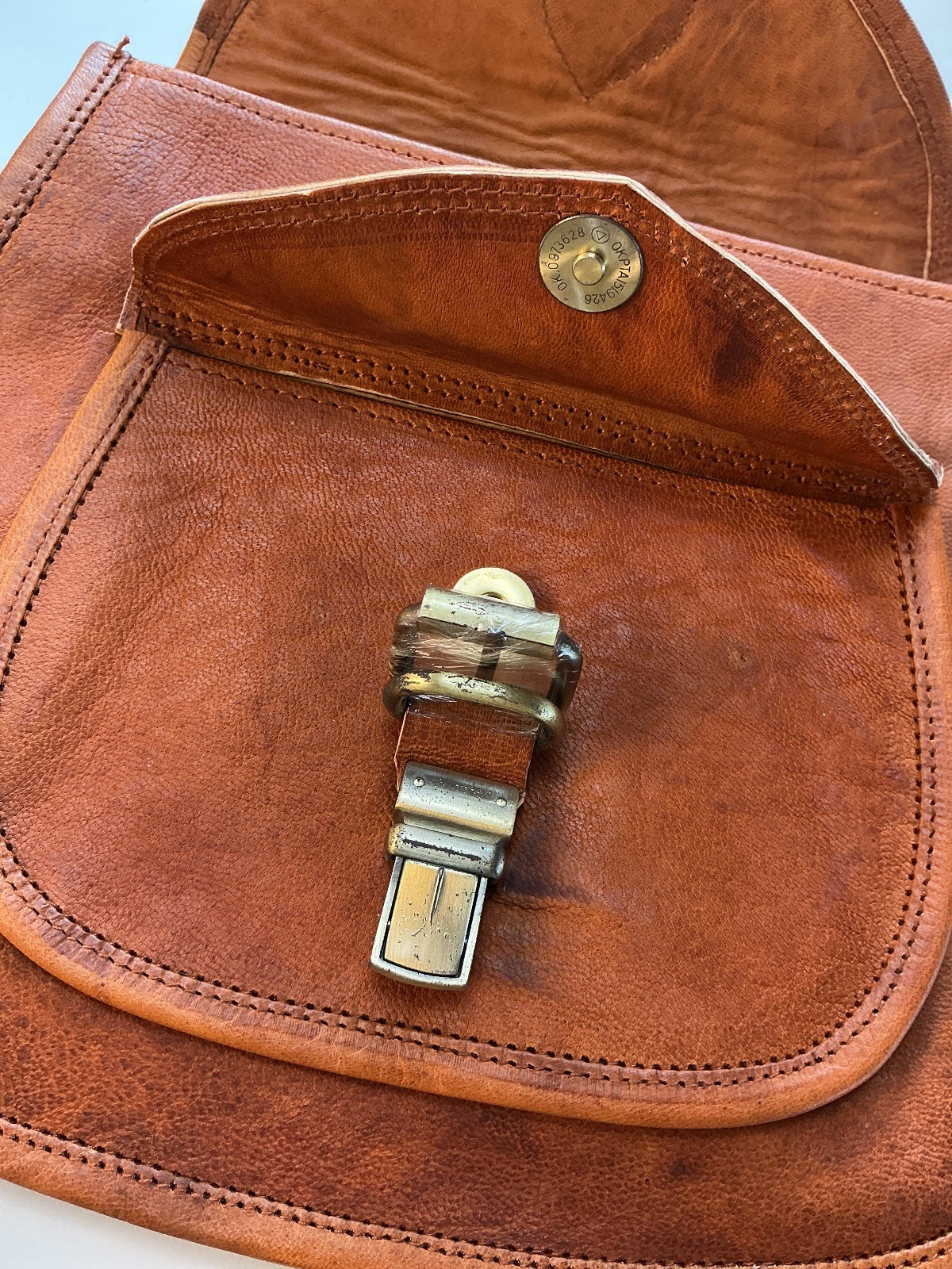 Firu Handmade Brown Leather Crossbody Bag Size Medium