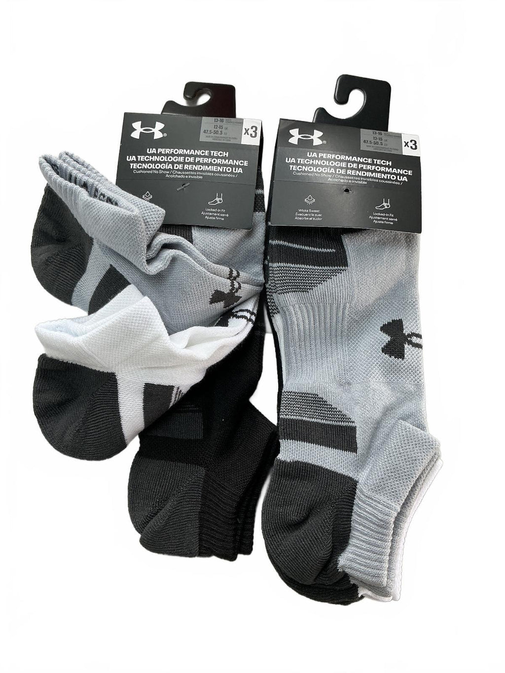 *NEW* 2*Under Armour Performance Tech Socks 3 Pack XL 12-15UK