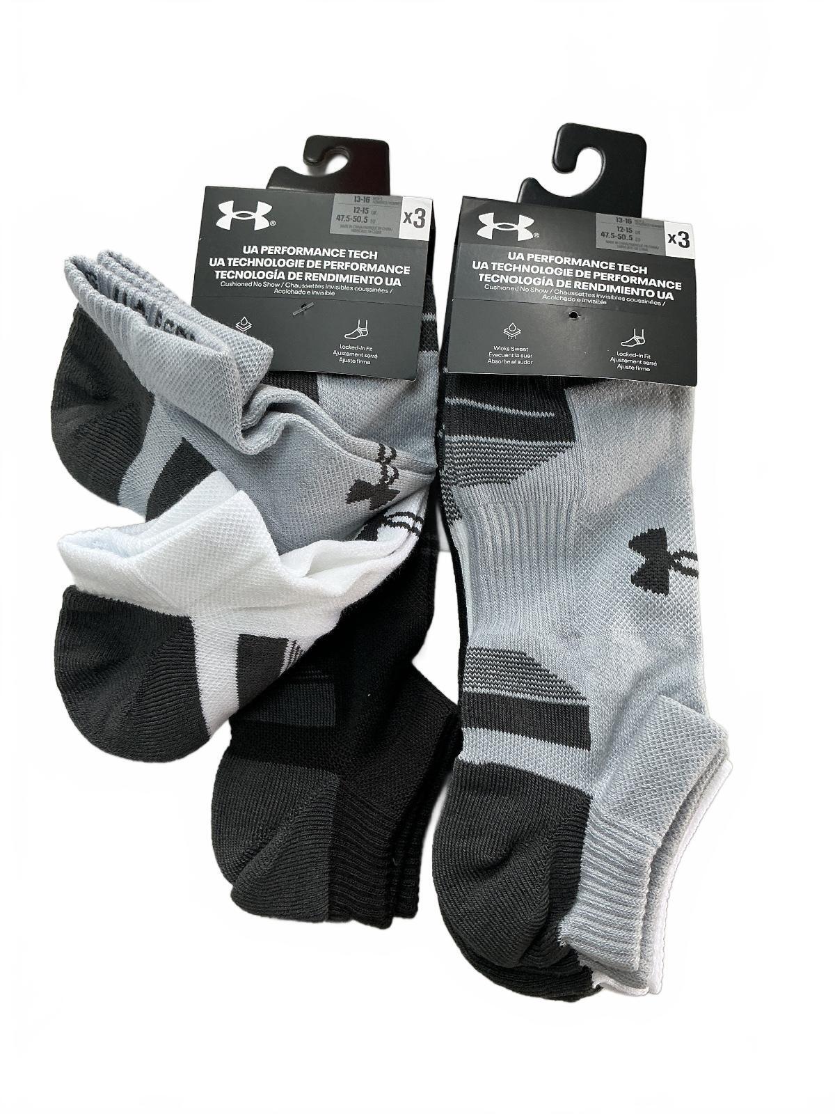 *NEW* 2*Under Armour Performance Tech Socks 3 Pack XL 12-15UK
