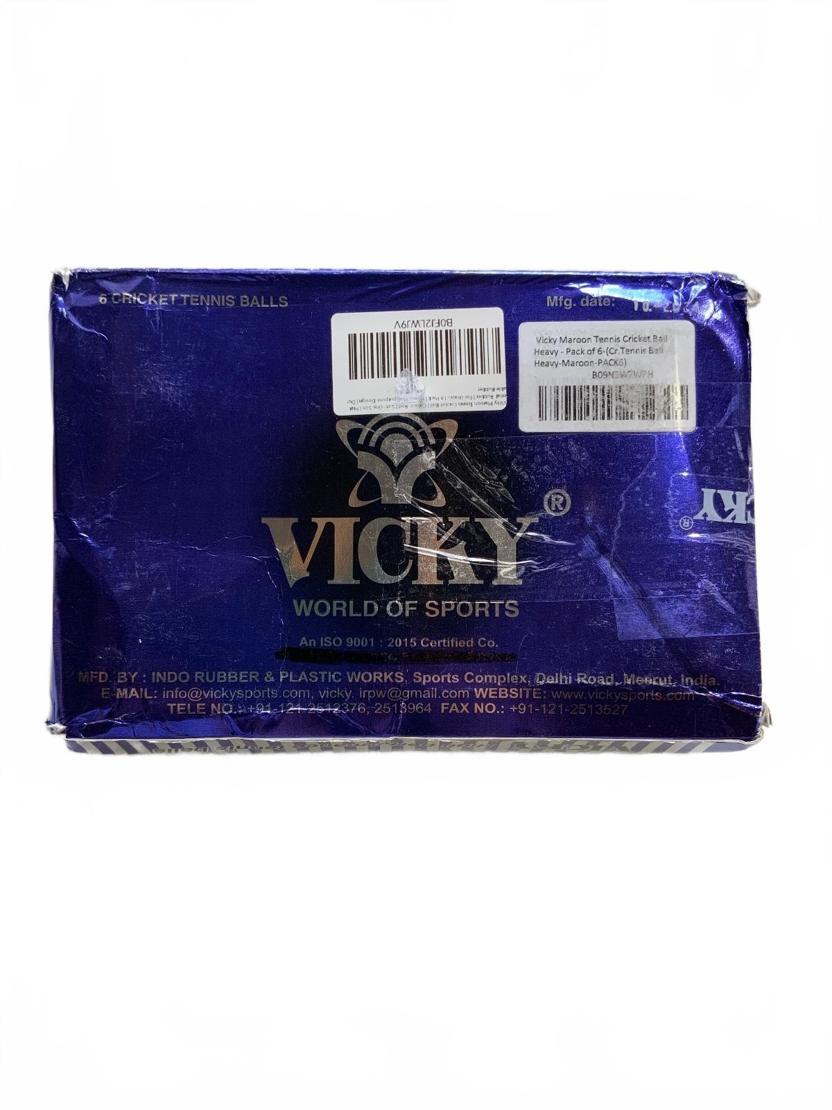 Vicky Maroon Tennis Cricket Balls Heavy Pack of 6 High Bounce