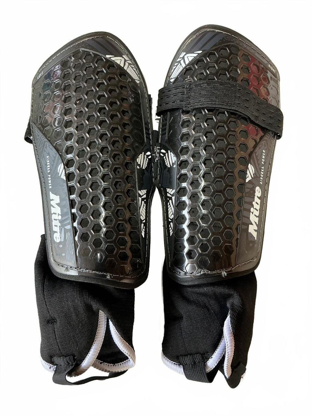 Mitre XL Black Shin Guards with Protective Aircell Power Technology