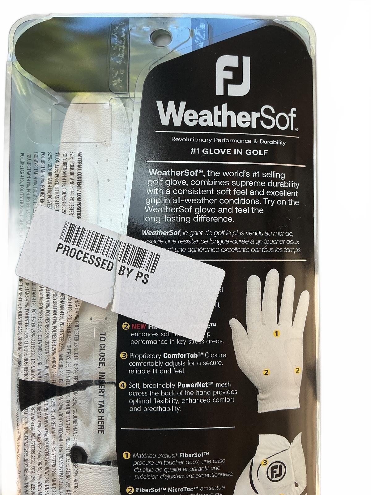 *NEW* FootJoy WeatherSof Golf Glove Men's Left Small White Black