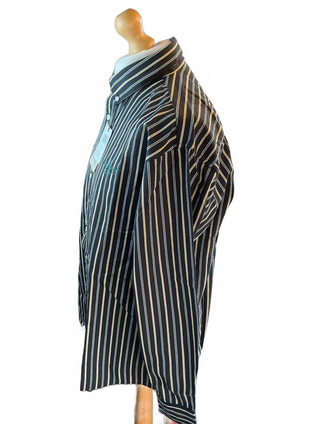 Carhartt WIP Palance Stripe Shirt Men M Black Loose Fit Button-Up