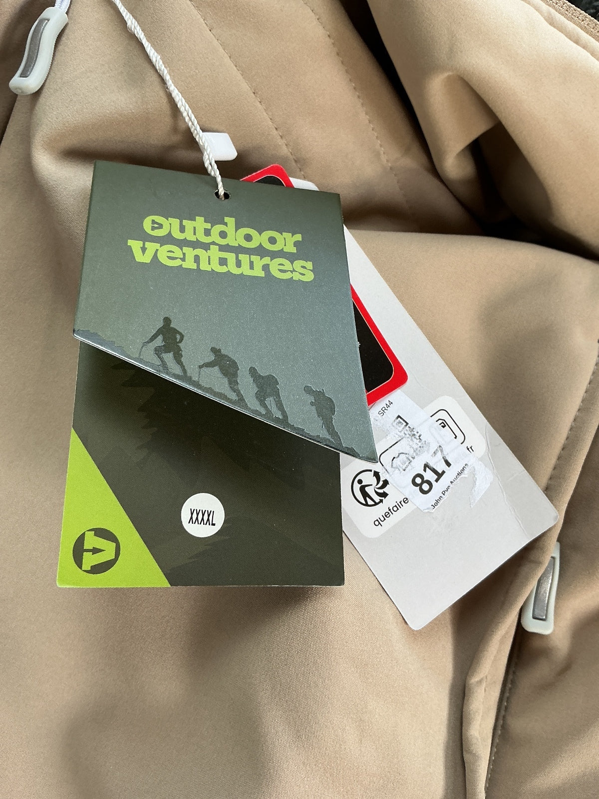 Outdoor Ventures Ladies XXXXL Beige Hooded Waterproof Casual Coat New