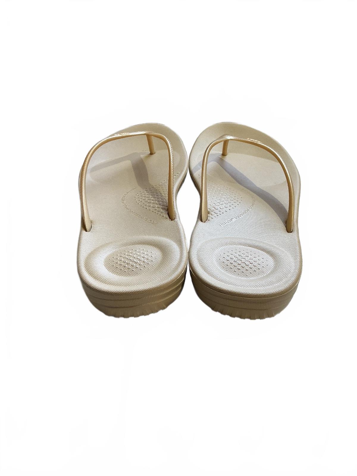 FitFlop IQushion Ergonomic Flip-Flops Gold UK 8 Comfortable Supportive