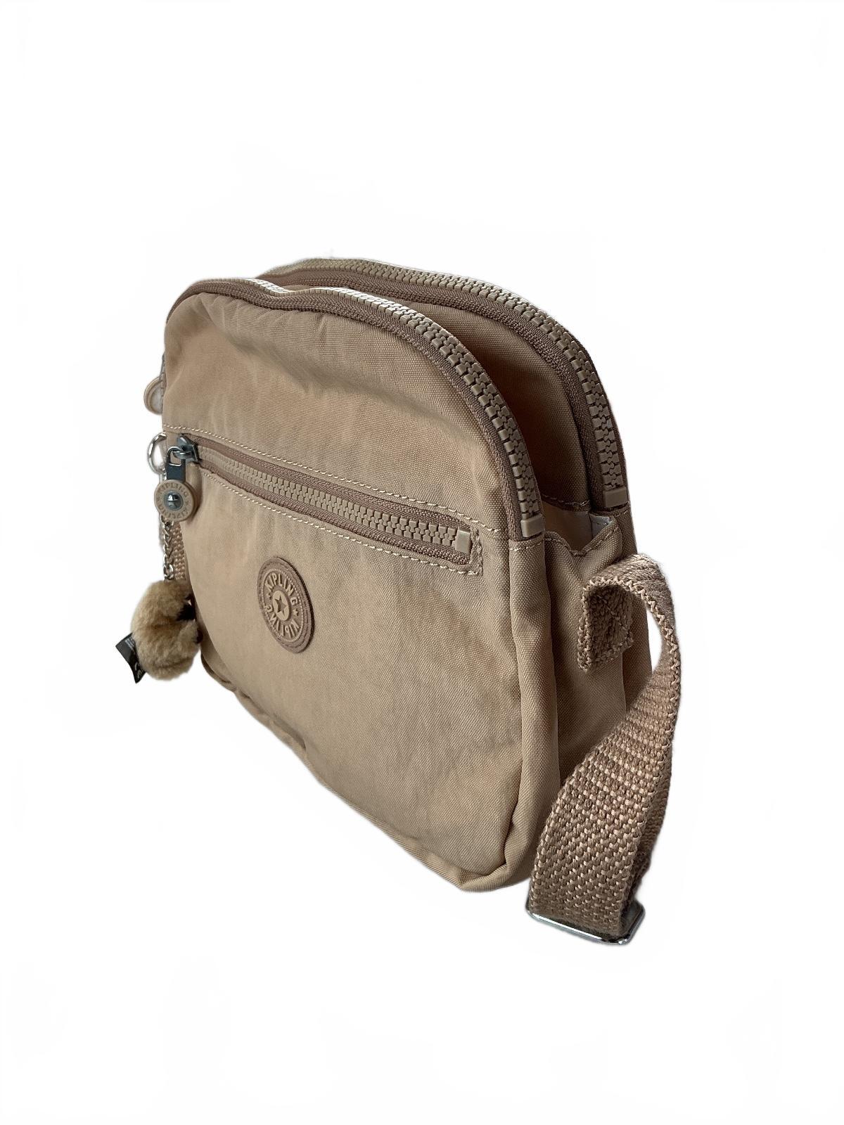 Kipling Keeffe Crossbody Bag Women Beige Petite Dual Zip Compartments