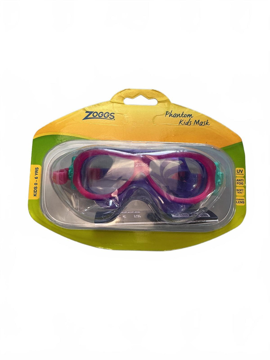 *NEW* Zoggs Phantom Kids Mask Pink Violet Clear Size Kids 0-6 YRS Swim Goggles