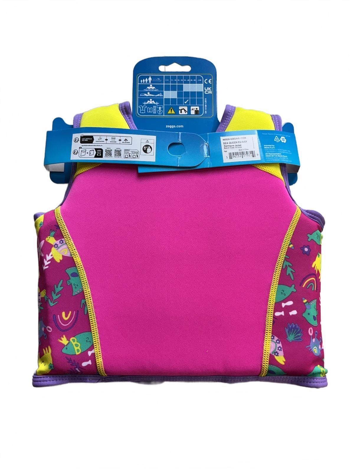 *NEW* Zoggs Swimsure Jacket Pink Yellow Purple Size EU 4-5Y 18-30kg