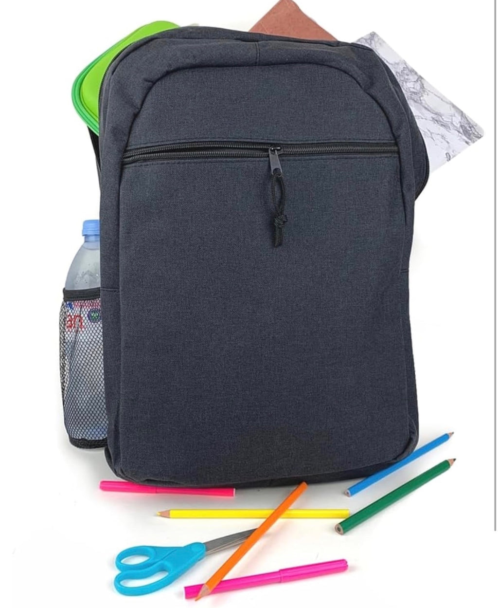 New Stationary Backpack Black Durable Water-Resistant School Bag 45cm