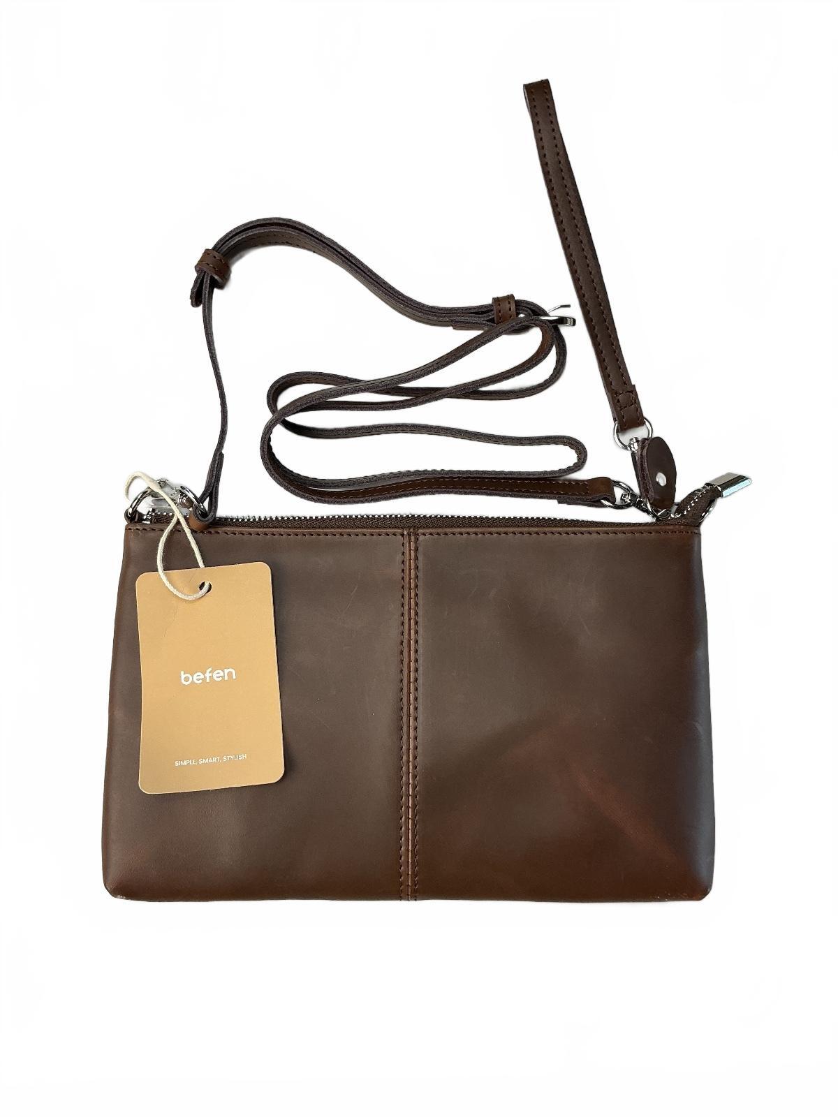 befen Leather Crossbody Bag Women Brown Simple Stylish