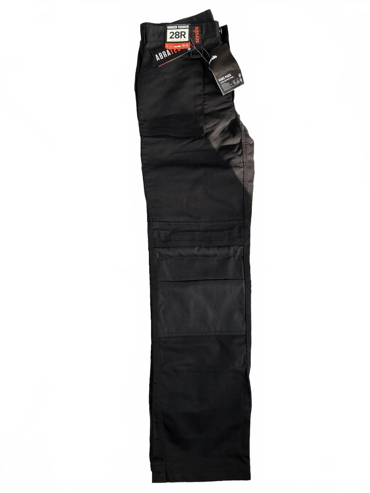 Scruffs Abratect Worker Trousers Men 28R Black Durable Workwear