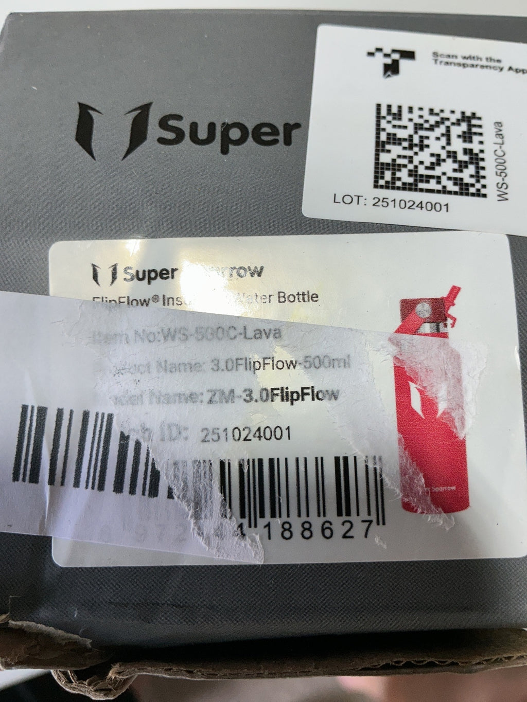 Super Sparrow FlipFlow Insulated Water Bottle 750ml & 500ml Pink Red