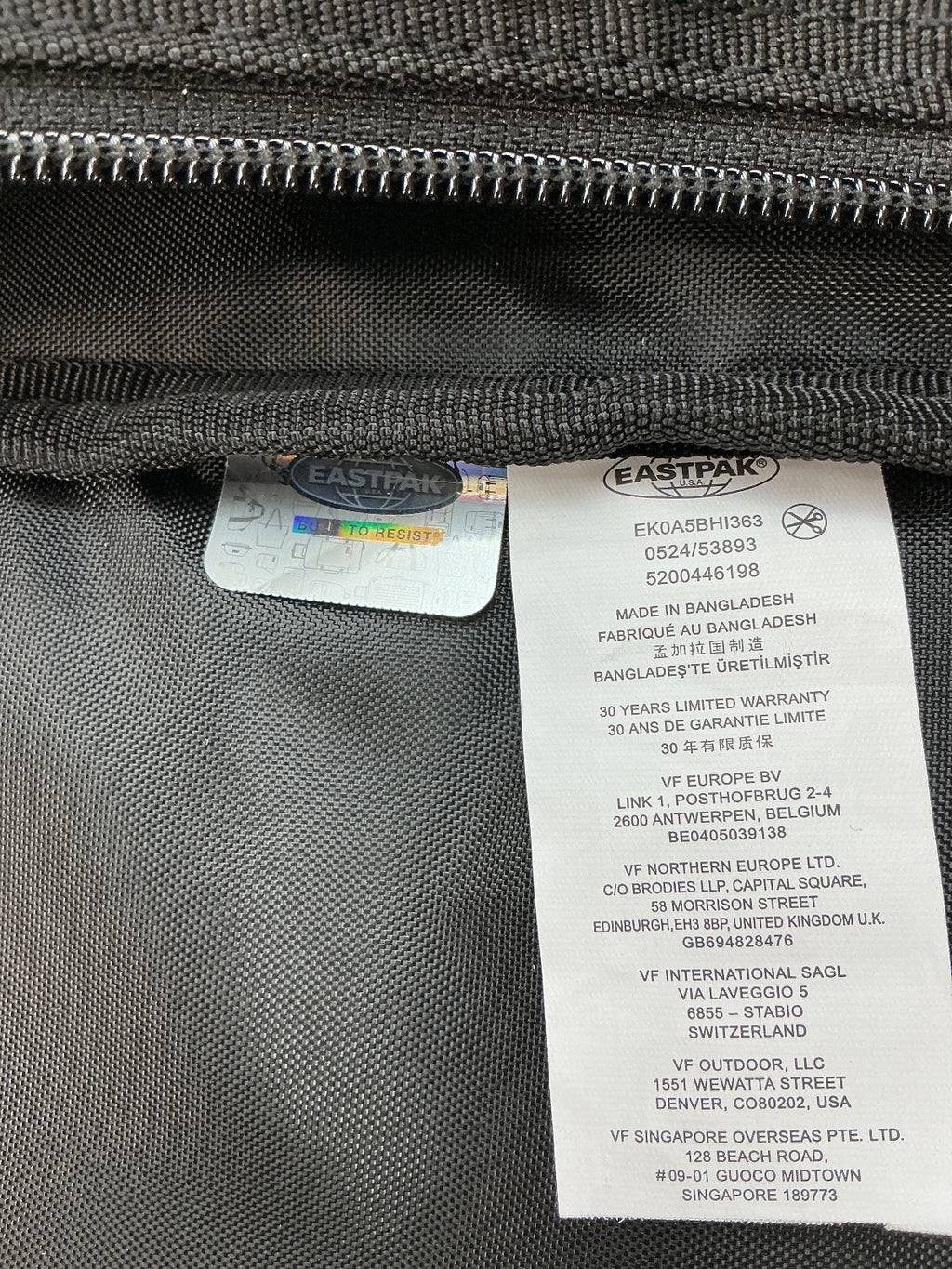 Eastpak Transit R Pack Unisex Medium Sunday Grey Padded Back