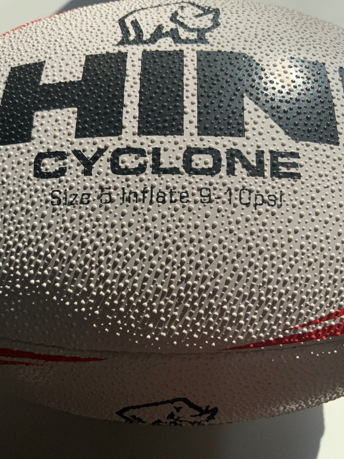 Rhino Cyclone Rugby Ball Size 5 - White and Pink Set of 2