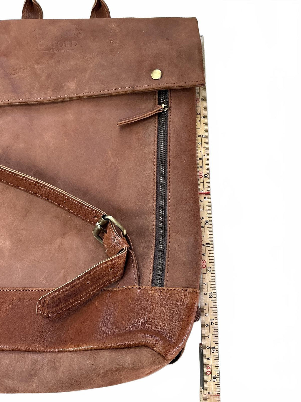 Oxford Chariot Bespoke Luxury Leather Rucksack With Laptop Sleeve Roll Top