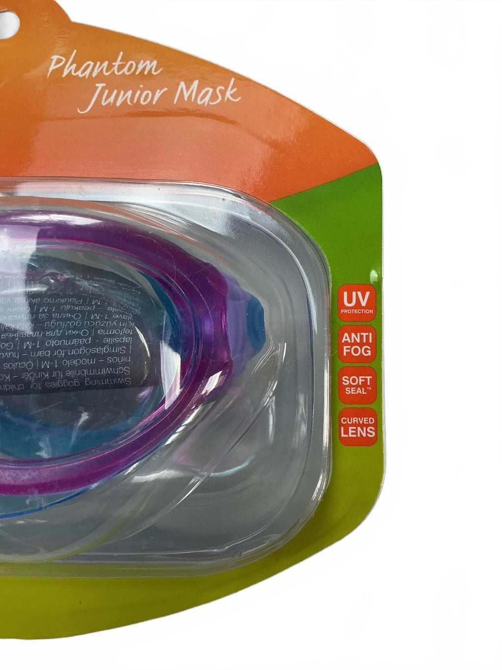 Zoggs Phantom Junior Mask Kids Swimming Goggles Purple Blue UV Protection Anti-F