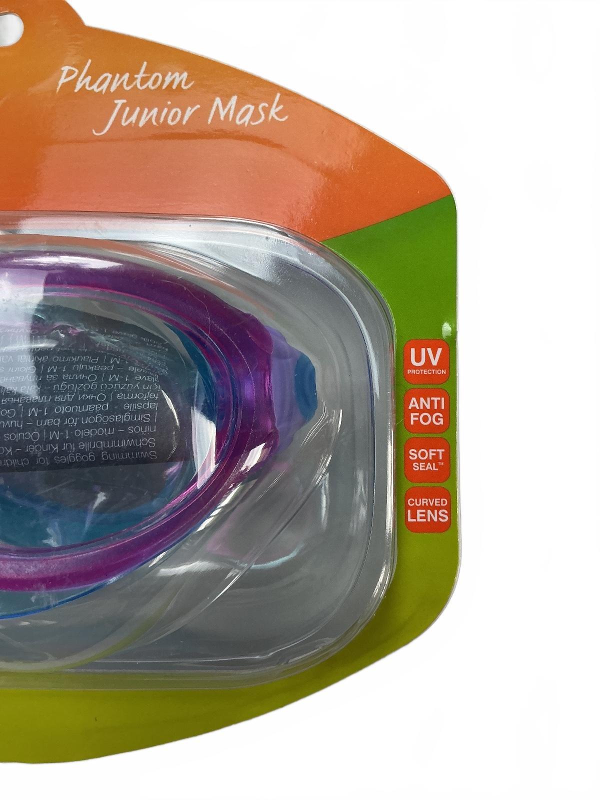 Zoggs Phantom Junior Mask Kids Swimming Goggles Purple Blue UV Protection Anti-F