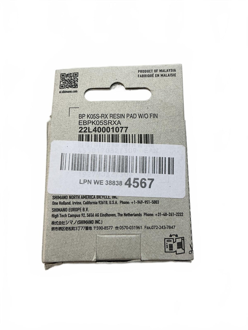 Shimano Disc Brake Pads BP-K05S-RX Resin Pad Size Standard