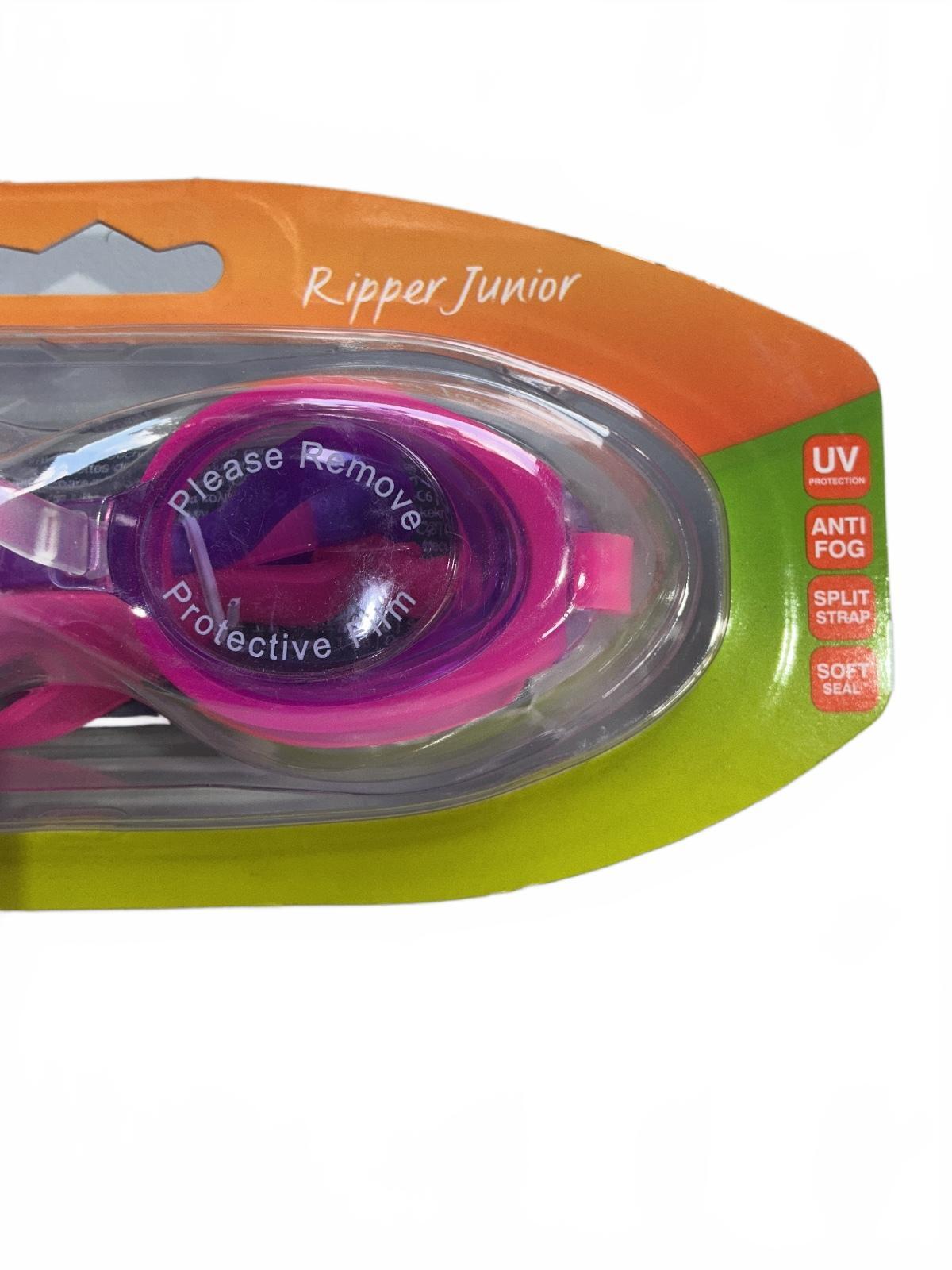 Zoggs Ripper Junior Swimming Goggles Pink Purple Tape Junior 6-14 Yrs