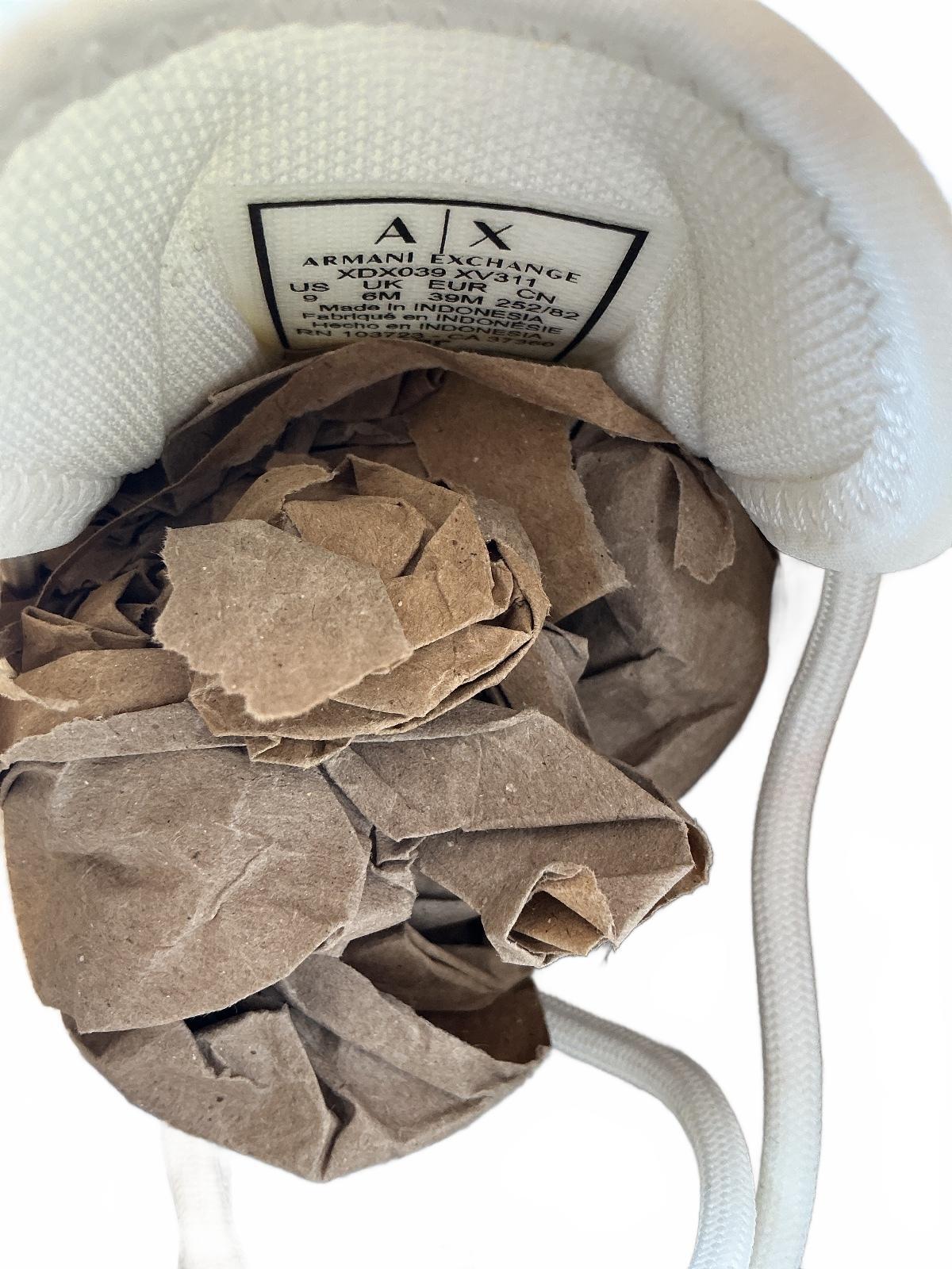 Armani Exchange Cream Sneakers Size 6 Comfortable Stylish