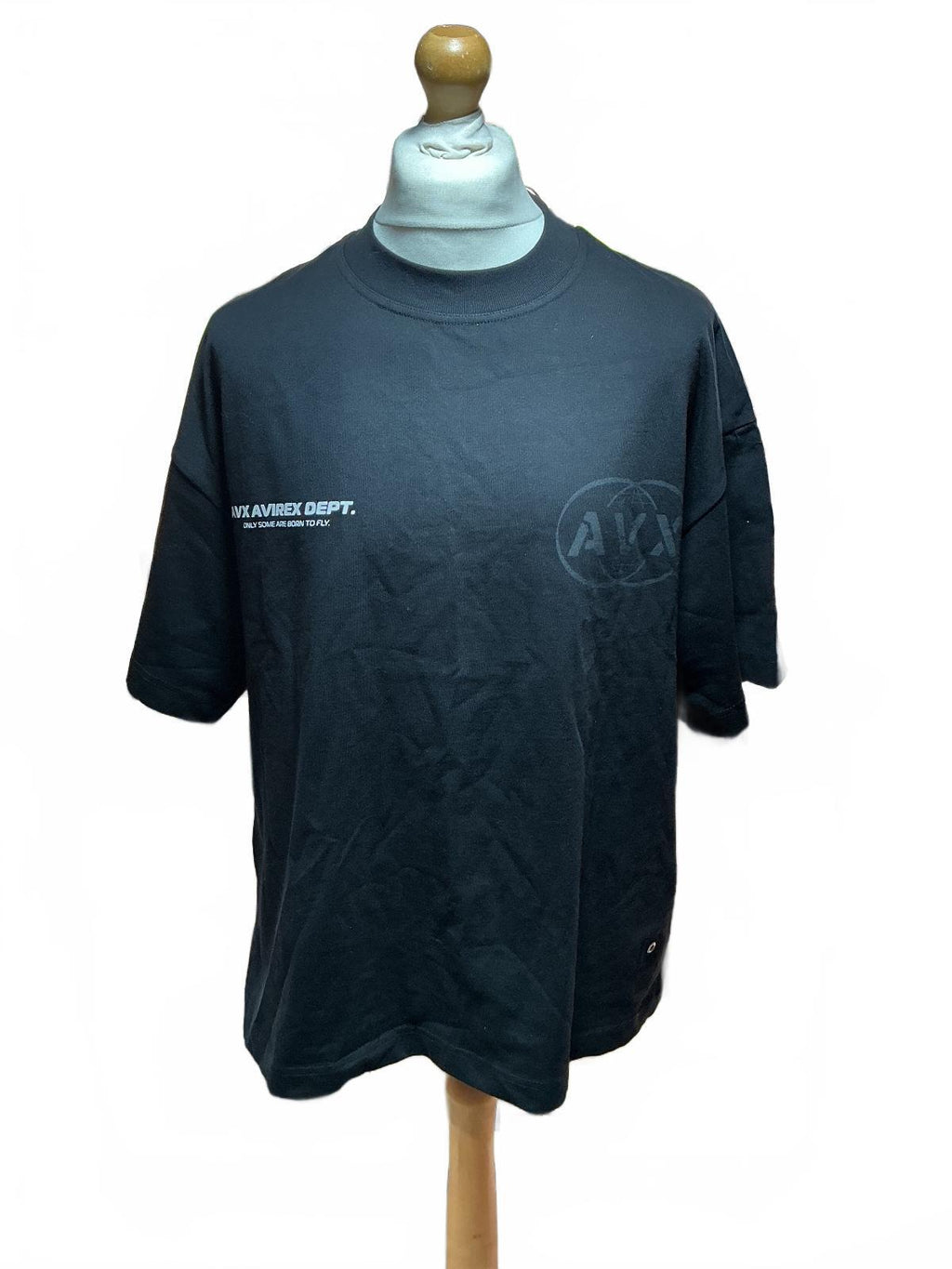 Avirex Dept AVX Black Oversized T-Shirt Size Regular L Casual Streetwear