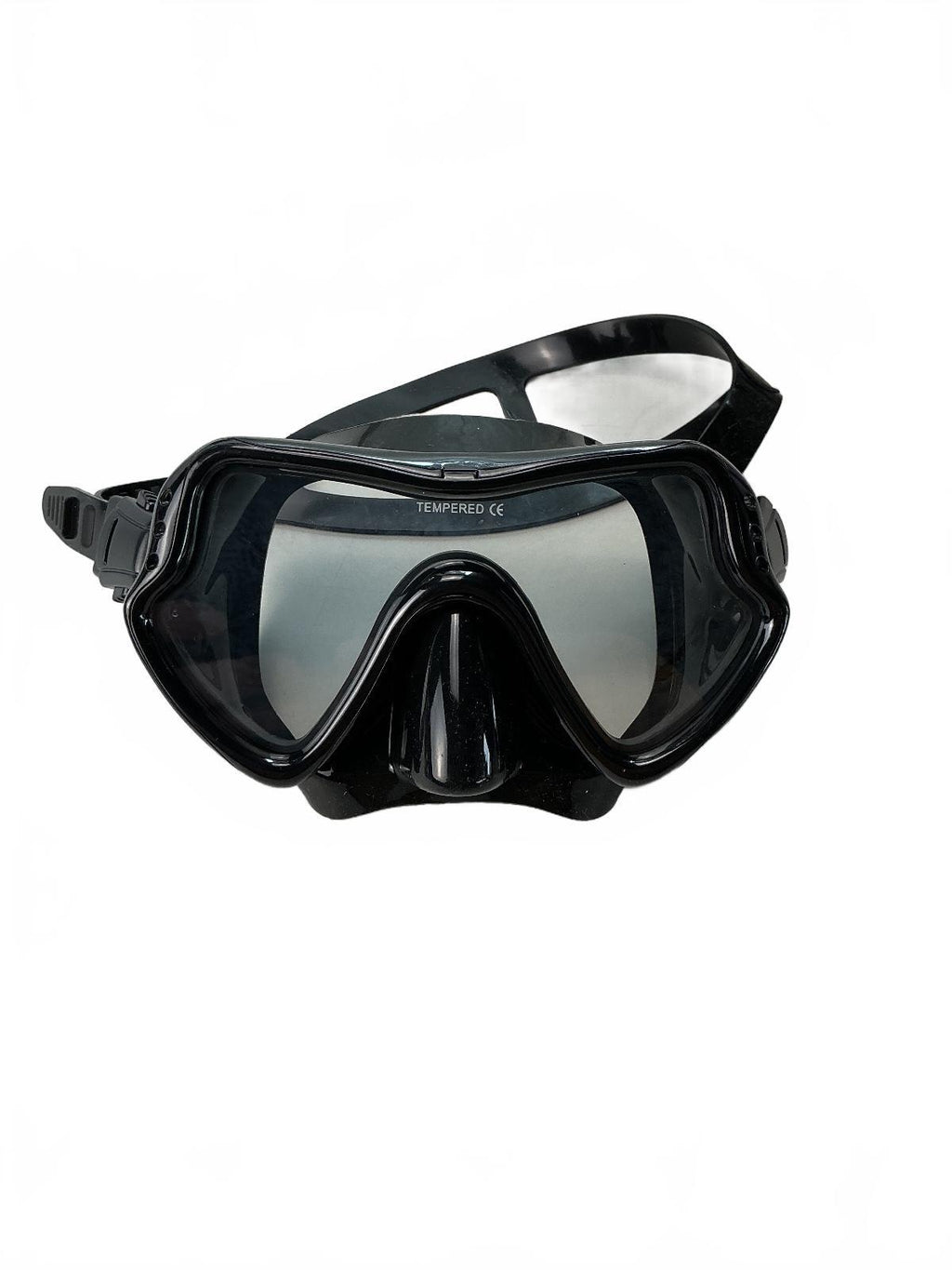 Generic Diving Mask Unisex Black Tempered Glass Adjustable Strap