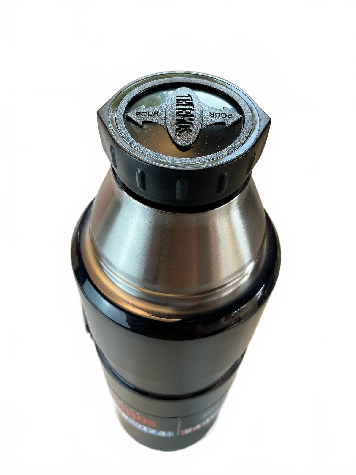 Thermos Classic Vacuum Insulated Stainless Steel Flask 1.2L Black Handle