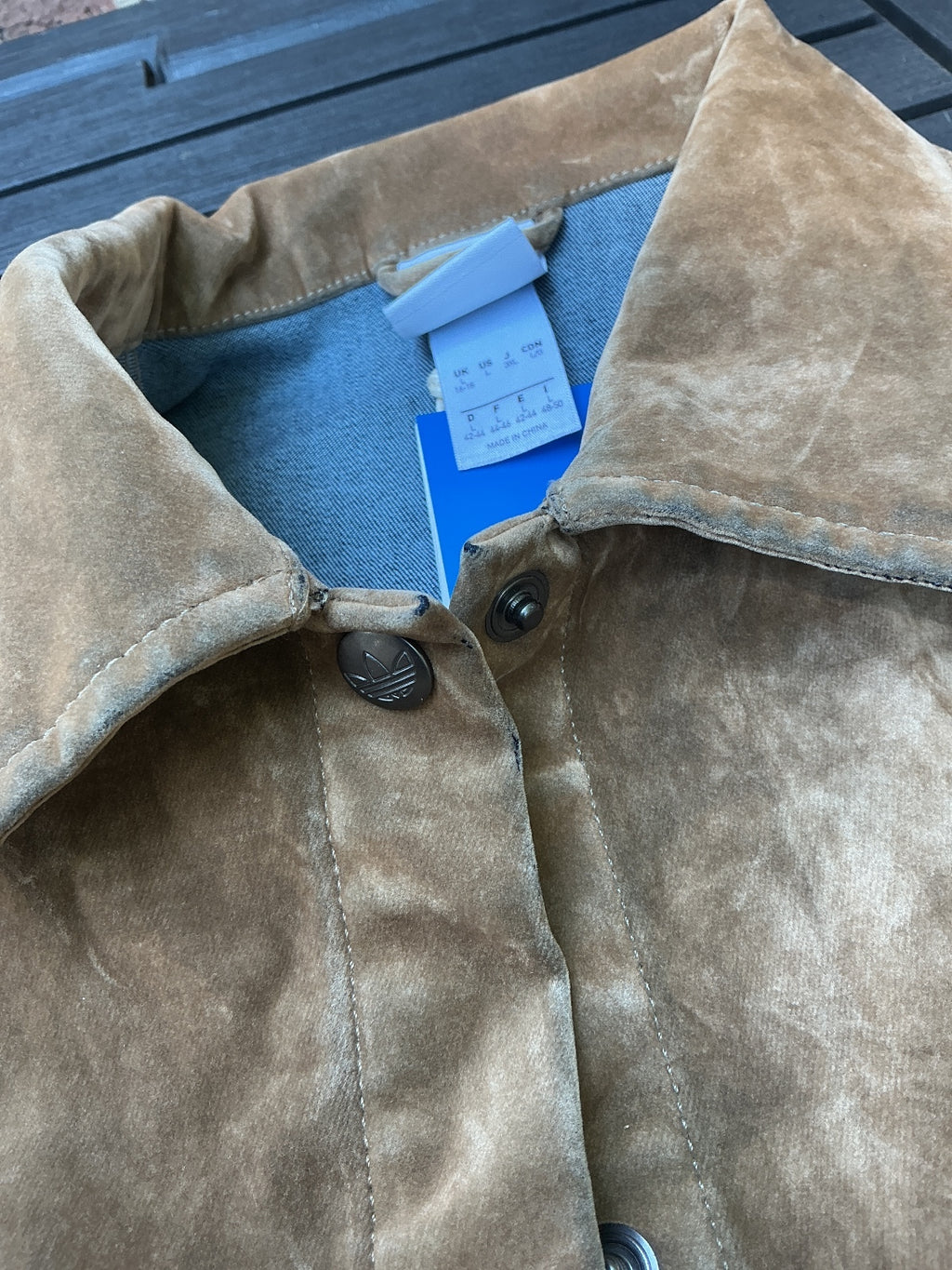Adidas Brown Suede Jacket Size Large Stylish and Comfortable