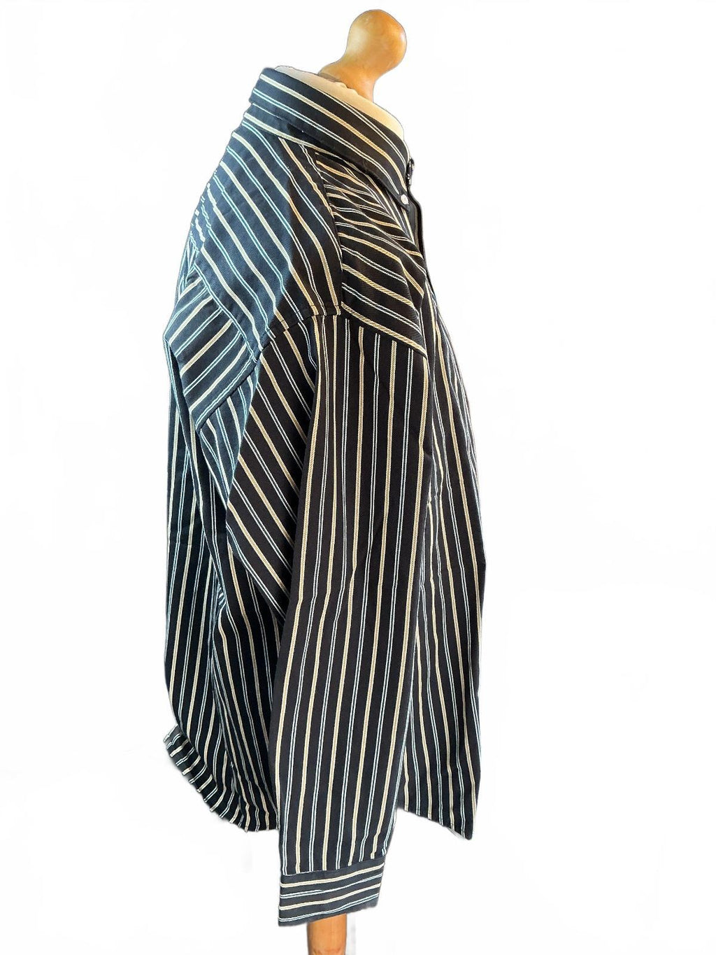 Carhartt WIP Palance Stripe Shirt Men M Black Loose Fit Button-Up