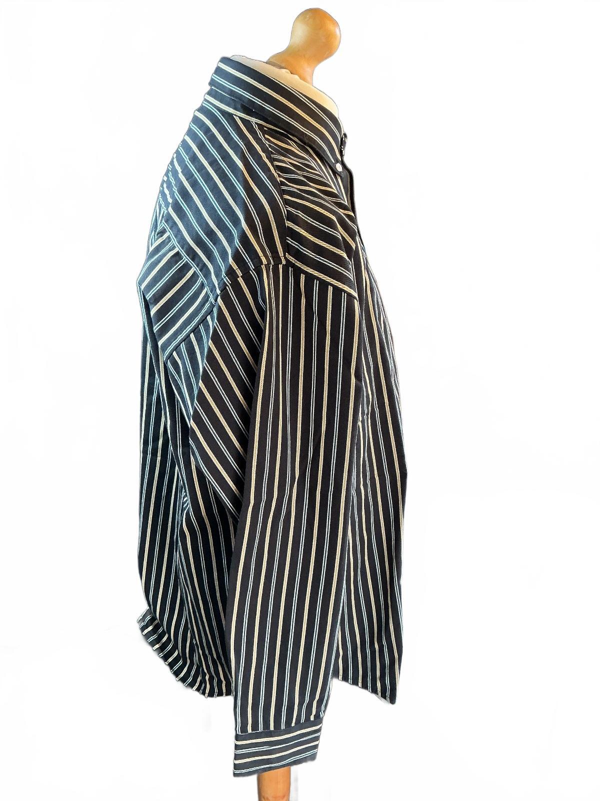 Carhartt WIP Palance Stripe Shirt Men M Black Loose Fit Button-Up