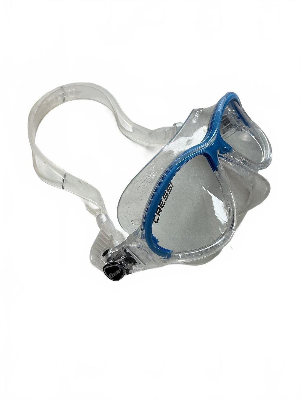 Cressi Moon Junior Diving Mask Clear Blue Silicone Strap