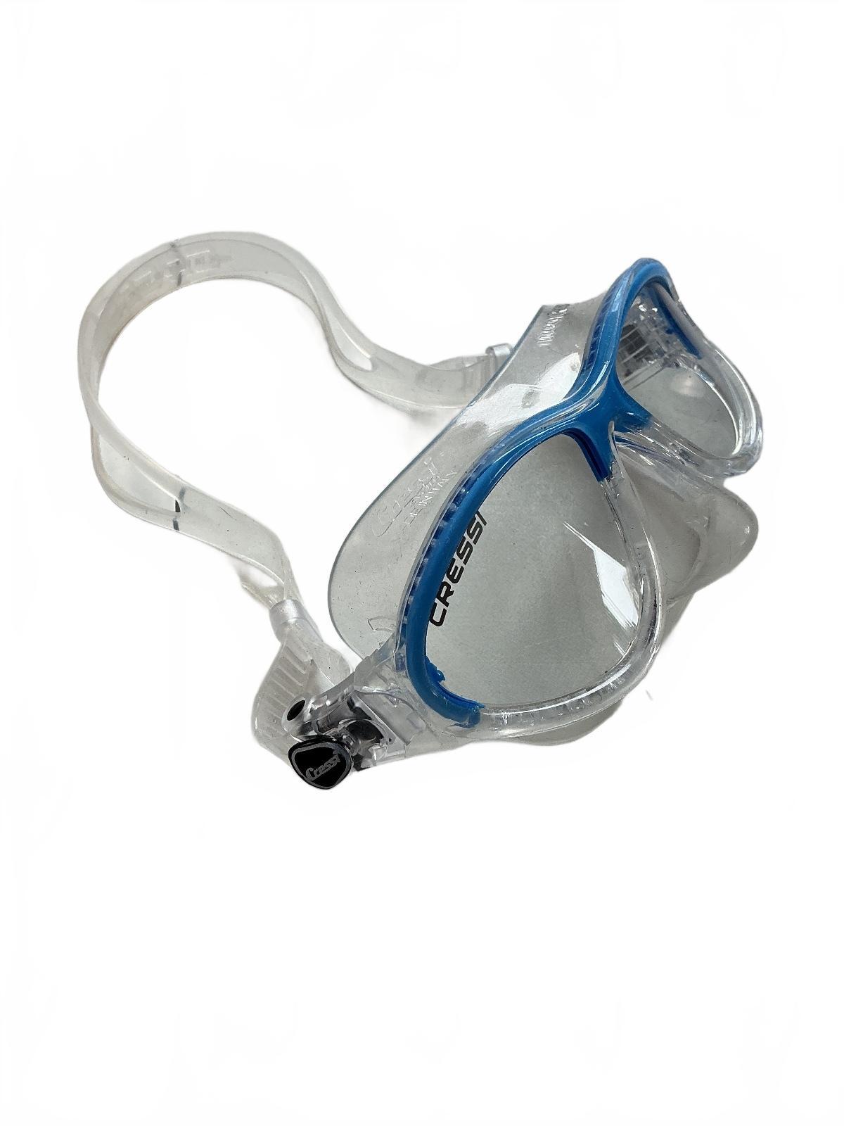Cressi Moon Junior Diving Mask Clear Blue Silicone Strap