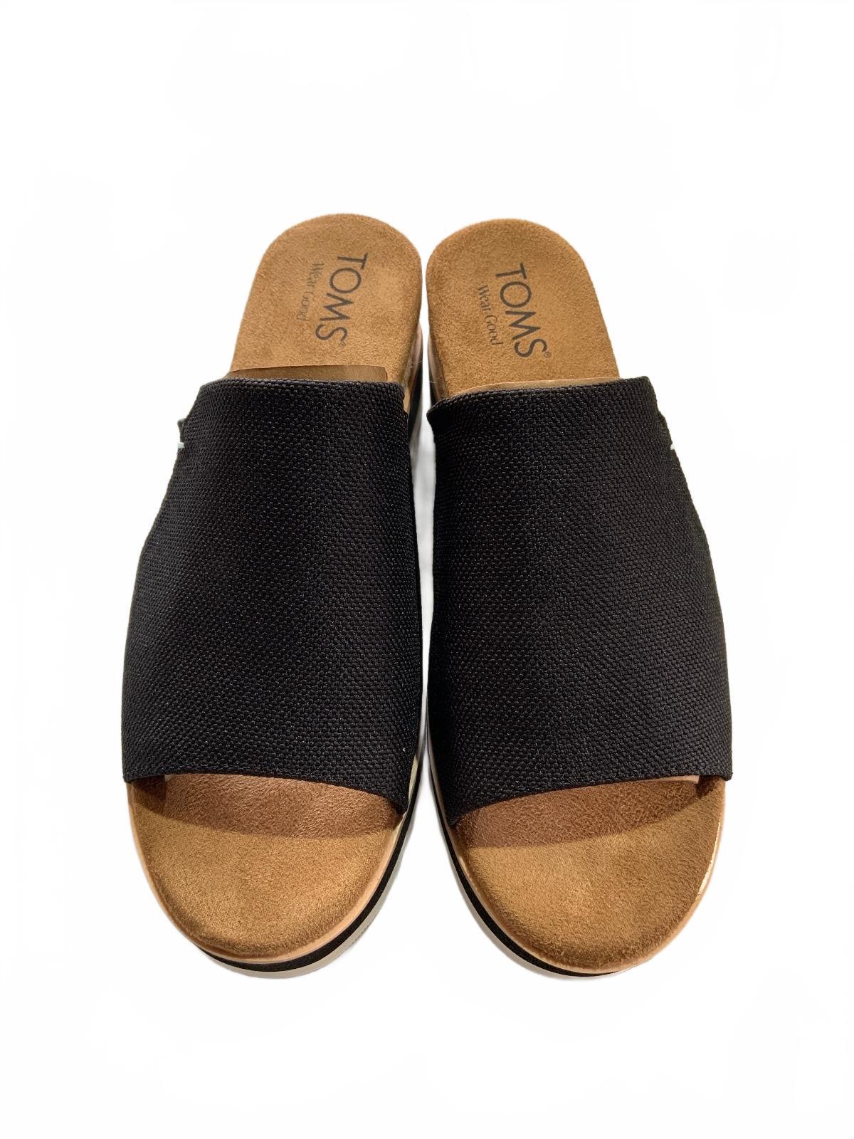 TOMS Women's Black Platform Slide Sandals Size 5uk Comfortable Stylish