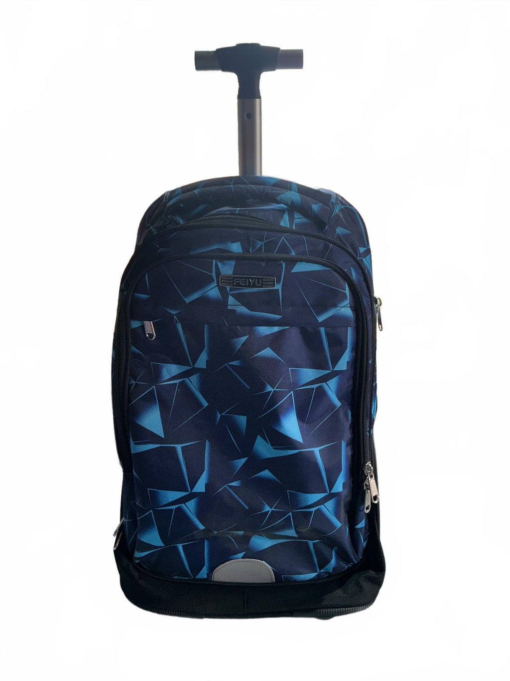 Feiyu Blue Geometric Pattern Wheeled Backpack 20L Size Medium Schoolbag Bts
