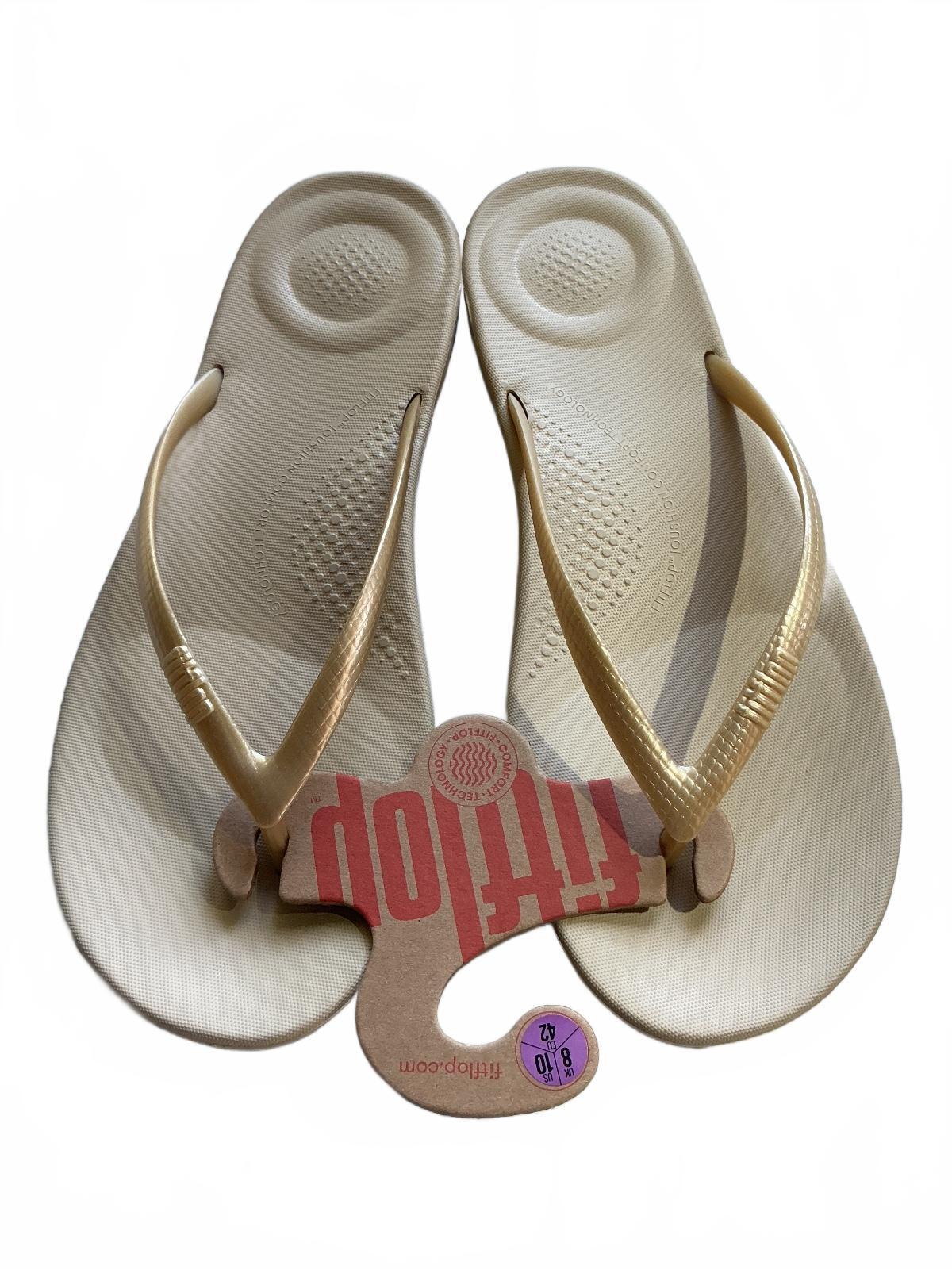 FitFlop IQushion Ergonomic Flip-Flops Gold UK 8 Comfortable Supportive