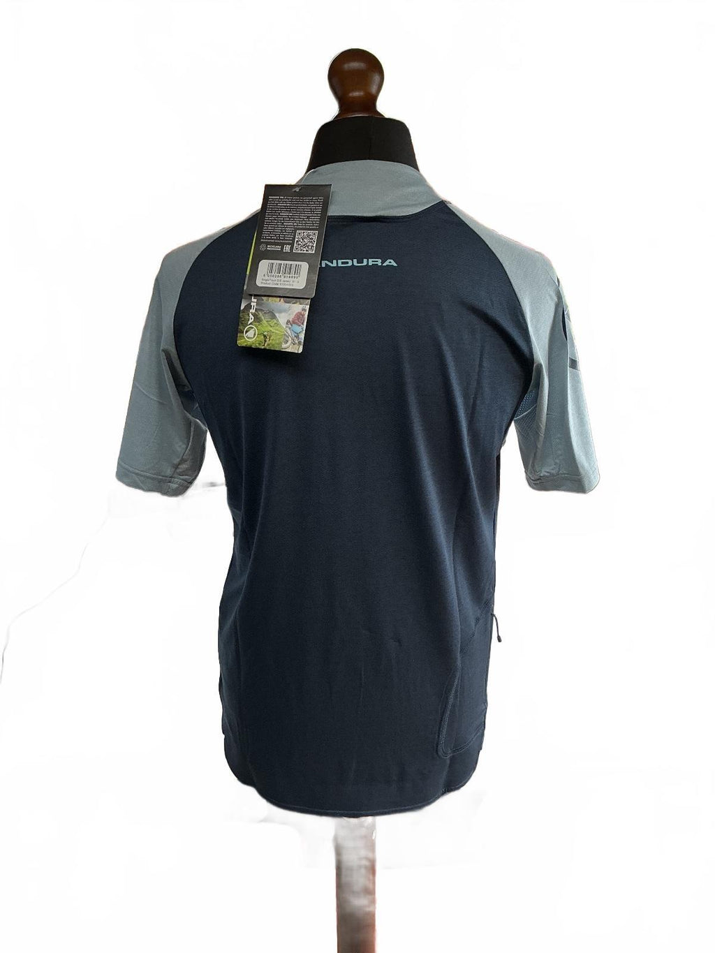 Endura SingleTrack S/S Jersey Men's Small Navy Blue Light Blue Breathable Fabric