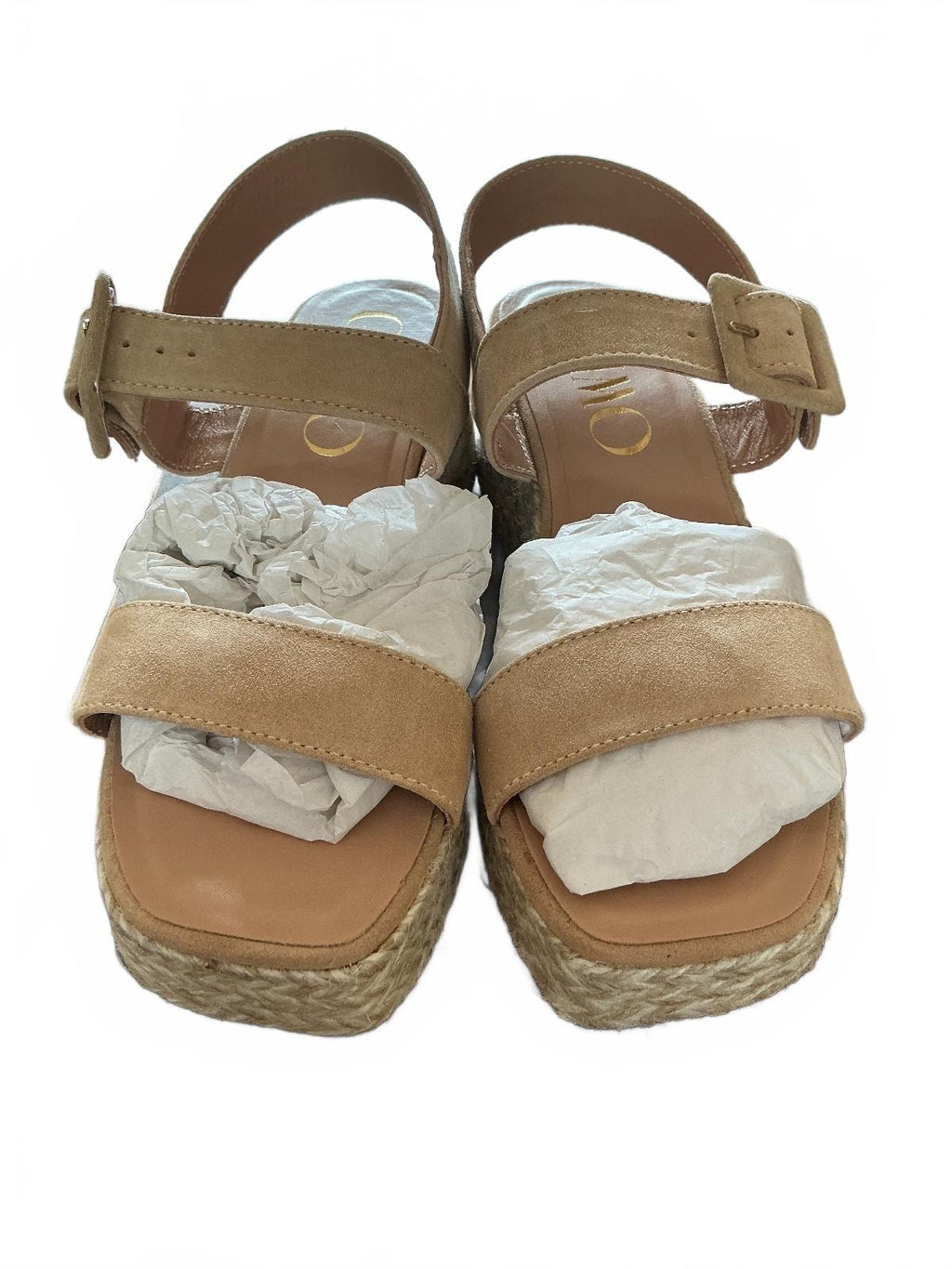 Gaimo Beige Suede Espadrille Wedge Sandals Size 5 UK Summer Footwear