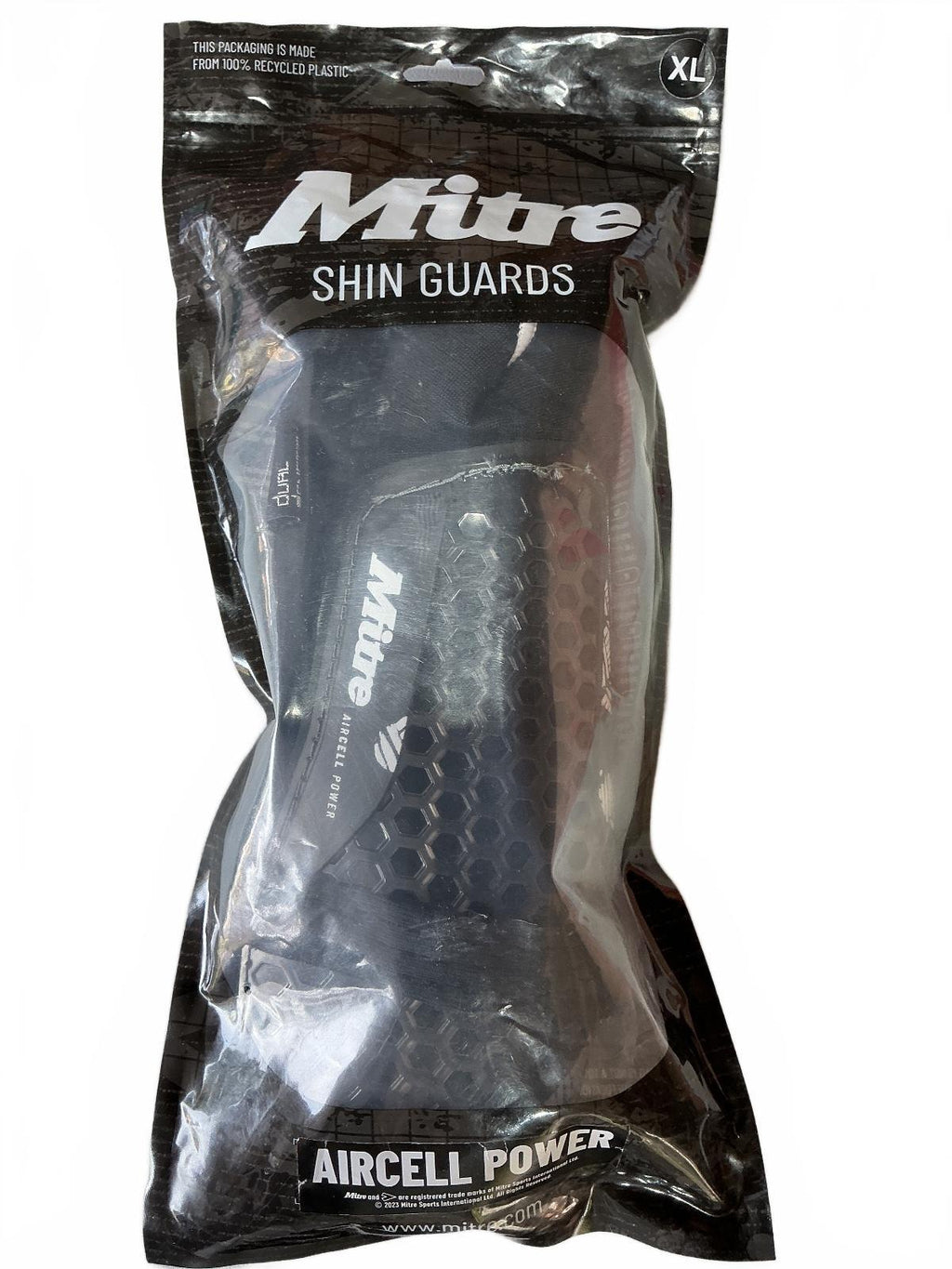 Mitre XL Black Shin Guards with Protective Aircell Power Technology