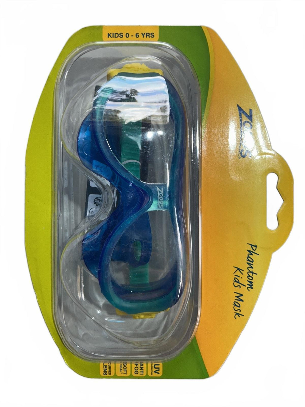 Zoggs Phantom Kids Mask Blue Turquoise Size 0-6 Years Swimming Goggles