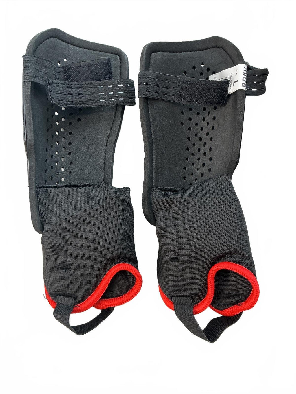 Mitre Aircell Carbon Shin Guards Large Black Red Protective Sports Gear