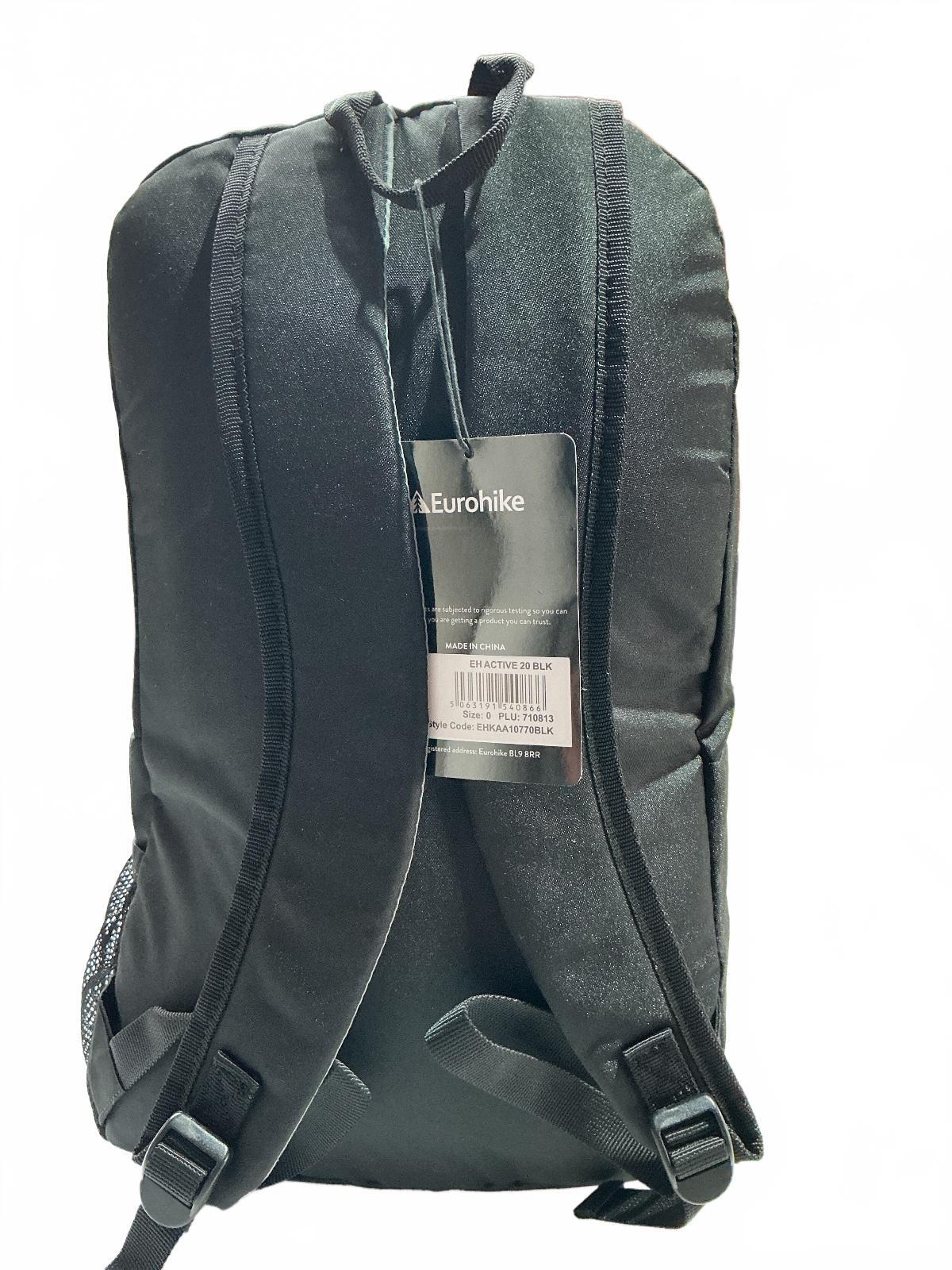 *NEW* Eurohike Active 20 Day Pack 20L Black Lightweight Backpack