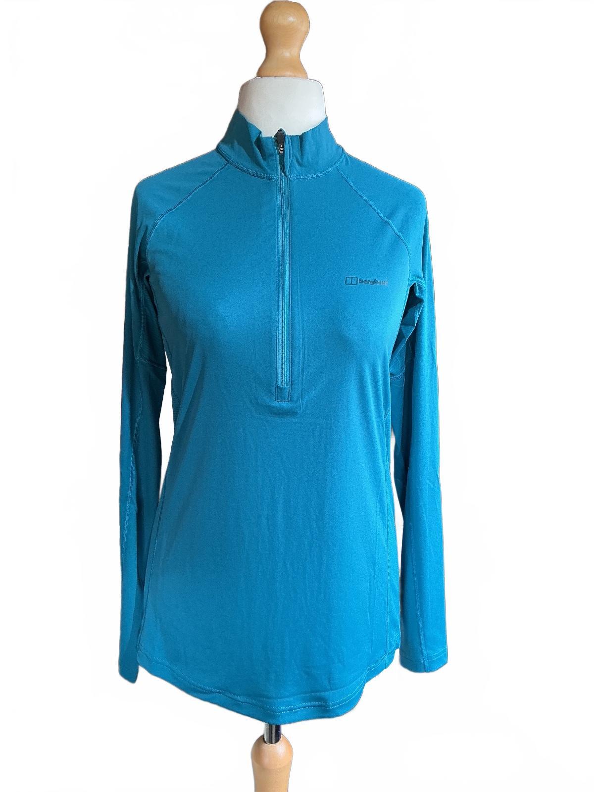 Berghaus W 24/7 Maternity L/S HZ Tech Tee Top UK 8 XS Blue Activewear