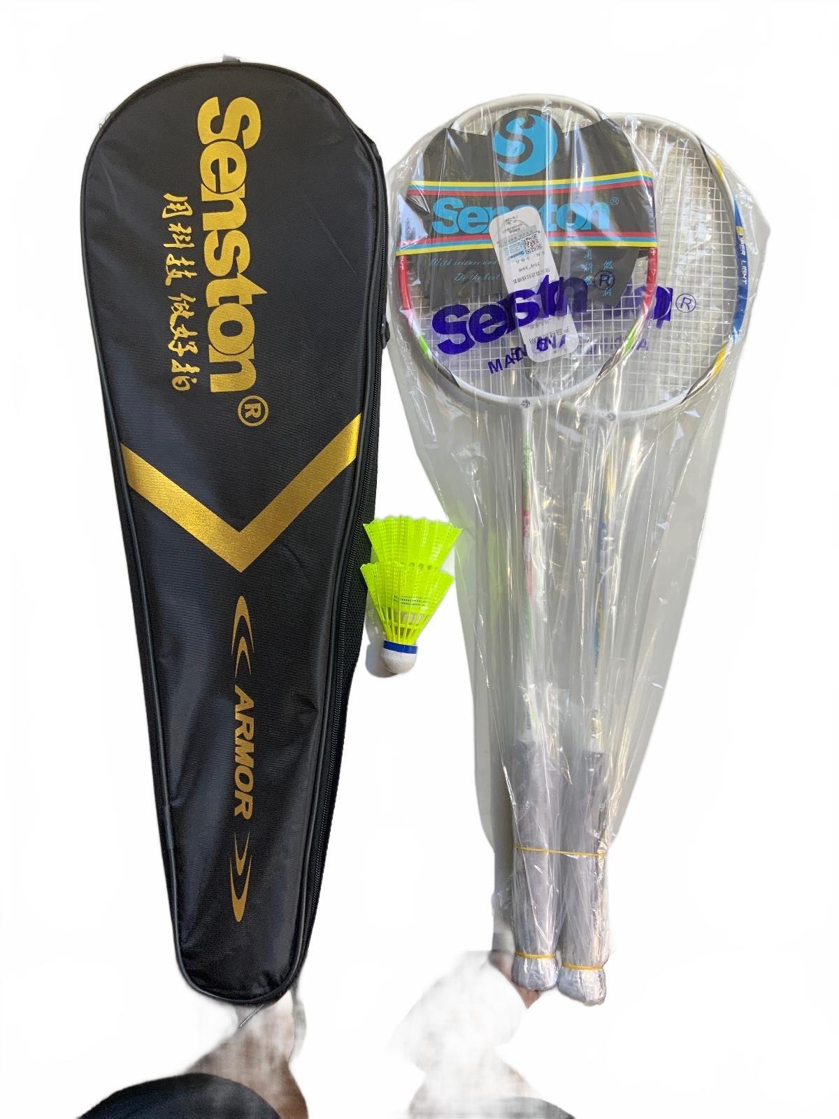 Senston Badminton Racket Set with Carry Case and Shuttlecock Size Standard